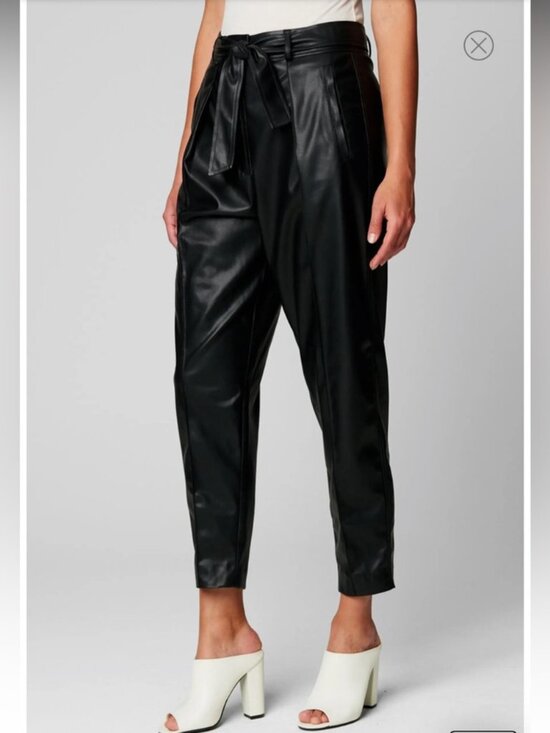 NWT BLANK NYC Black Faux Leather Paperbag Waist in Women's 32 - Picture 5 of 12